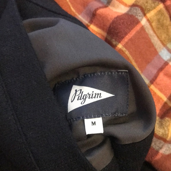 PILGRIM Reversible WOOL jacket BKLYN Navy & Plaid - Picture 7 of 12